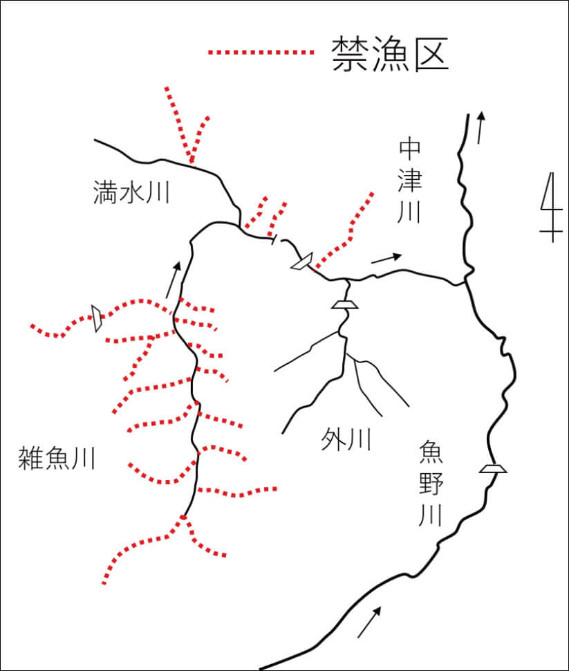 雑魚川の地図
