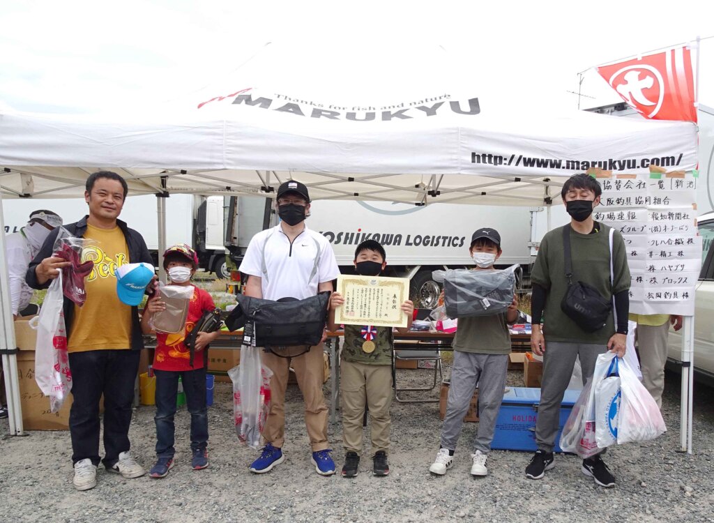 日本釣振興会近畿地区支部のヘラブナ釣り教室の入賞者