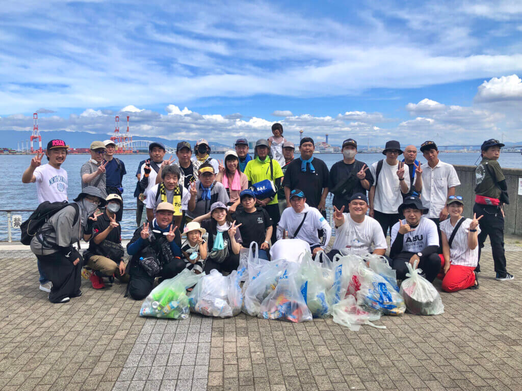 日本全国爆釣プロジェクトの７月30日の清掃活動の参加者