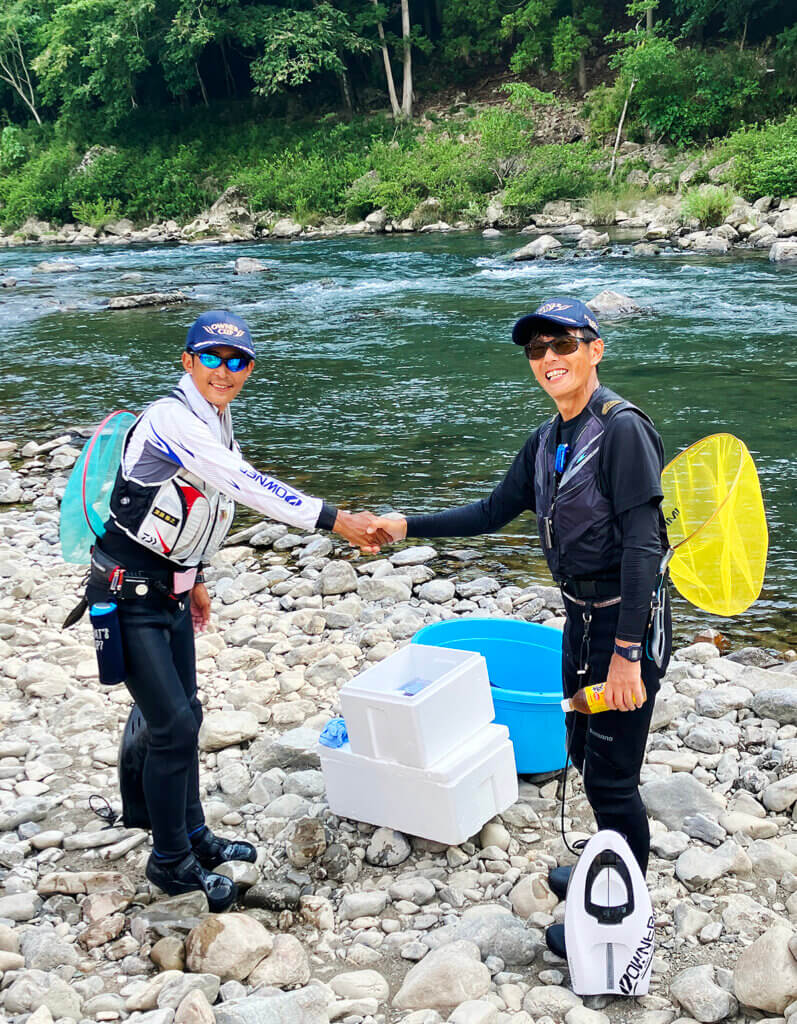 第55回報知アユ釣り選手権・オーナーカップの決勝戦の様子