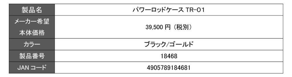 「パワーロッドケースTR-０１」のスペック
