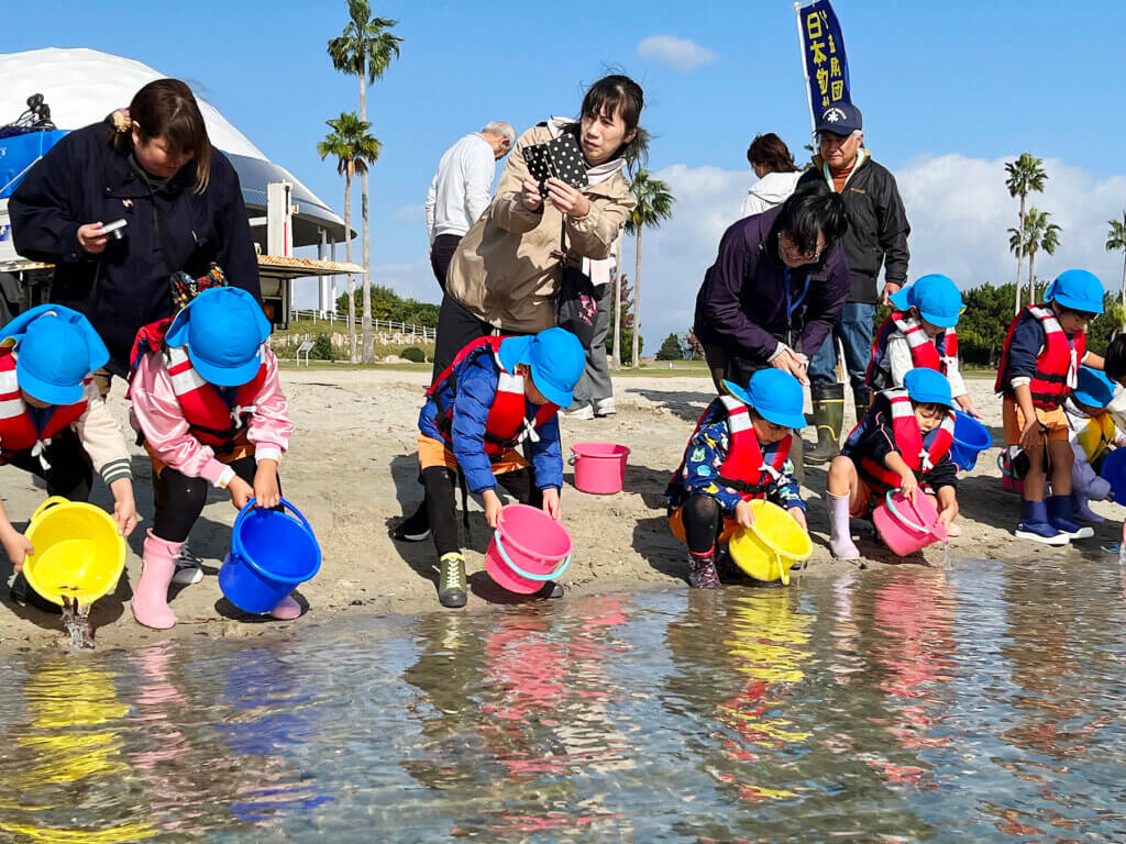 稚魚放流の様子