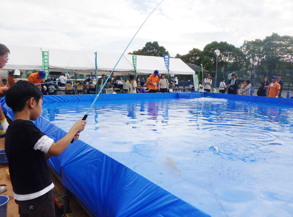 兵庫県釣針協同組合が行っている「釣り名人集まれ！」のコーナー